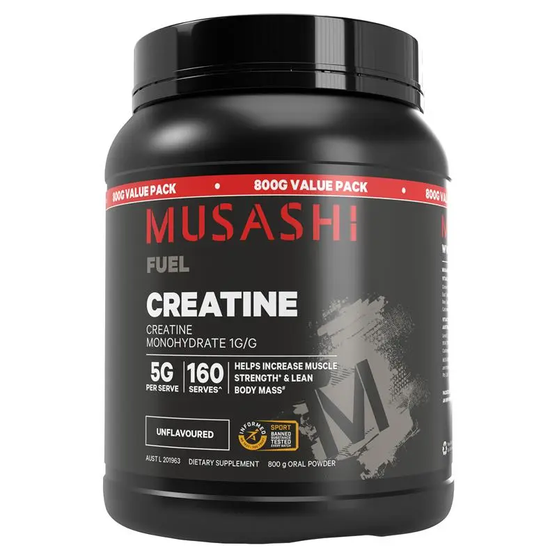 Sealed 800 g value pack of Musashi Fuel Creatine, unflavoured